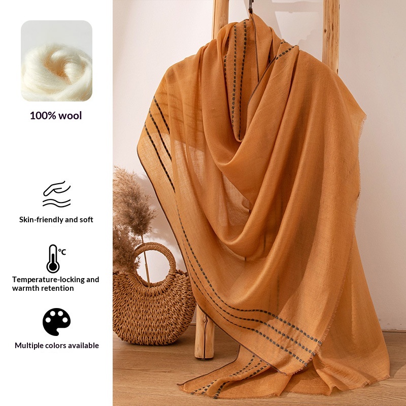 Pashmina Wrap Large - Sciarpa 100% Lana Ultra Morbida, Grande